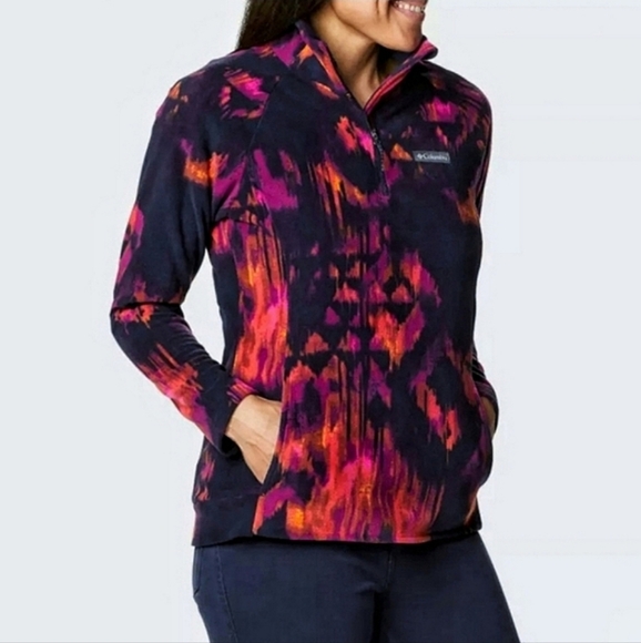 Columbia Ali Peak Fleece Multicolor Pullover Hoodie with Pockets - Picture 1 of 7
